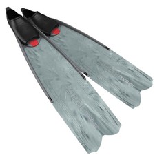 SEAC Motus Camo Long Soft Powerful Free Diving Spearfishing Fins, Grey 4-5.5