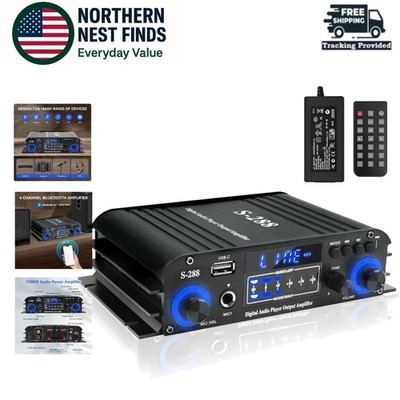 Powerful 1200W 4 Channel Stereo Receiver - Ideal for Music Lovers and Parties