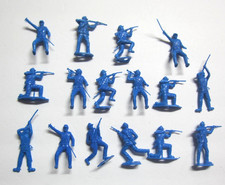 Vintage Civil War Toy Soldier Figures Plastic Blue Lot of 16 Fighting Battle