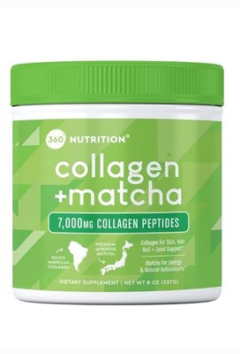New 360 Nutrition Collagen + Japanese Matcha W/ 7000mg Of Collagen Peptides 8oz