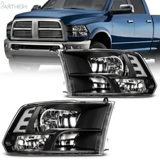 For 2009-2018 Dodge Ram 1500-5500 Headlights Assembly Black Lamps Pair