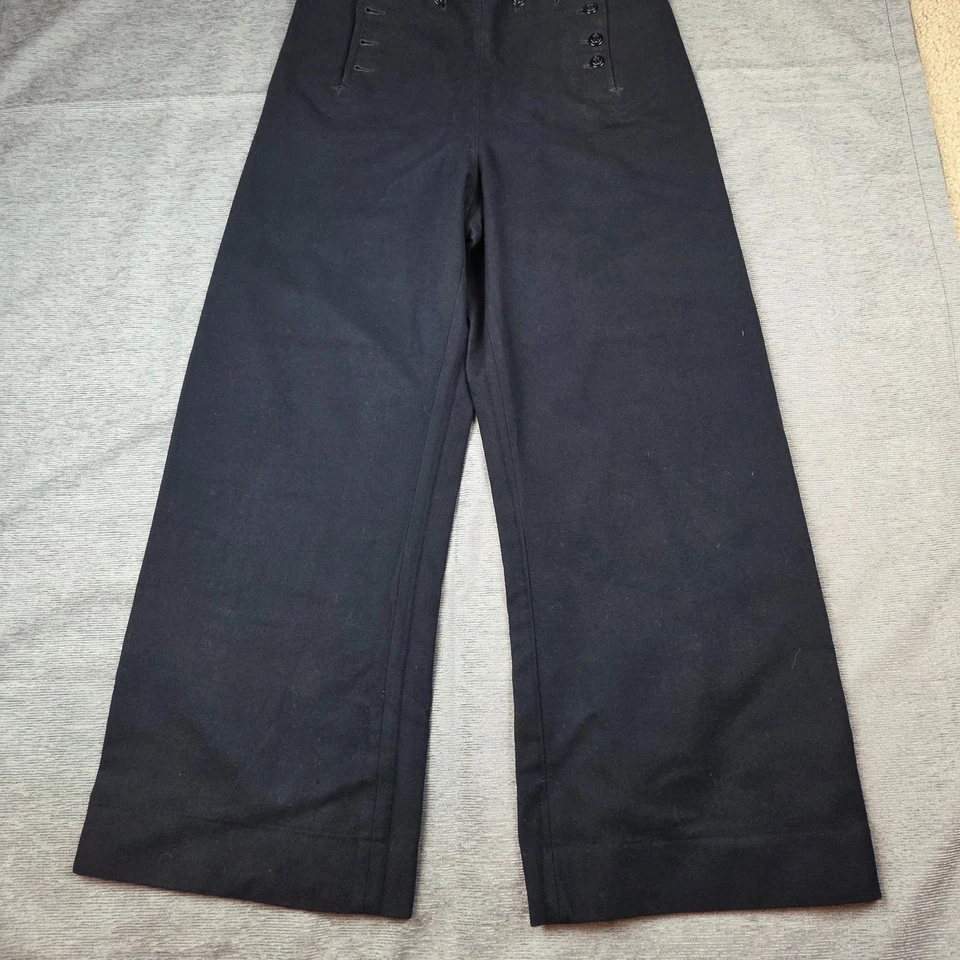 Navy Sailor True Vintage Wool Pants 32 x 28.5 Lace Back Bell Bottom Cracker Jack - Image 4 of 4