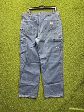 Carhartt Carpenter Jeans Mens 36x32 FR Flame Resistant Blue Denim FRB13 DNM