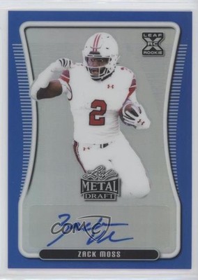 2020 Leaf Metal Draft Blue Rainbow 19/35 Zack Moss #BA-ZM1 Rookie Auto RC s5q