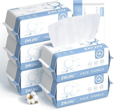 Disposable Face Towels 600 Count, Ultra Soft & Thick Facial Towels for Sensitive