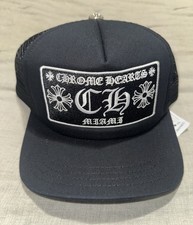 Chrome Hearts CH Trucker Cap Hat Miami Exclusive Limited Patch Cross Silver