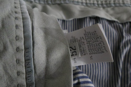 Brunello Cucinelli Italy Model-Italian Fit stone beige flat front dress pants 40 - Picture 14 of 15
