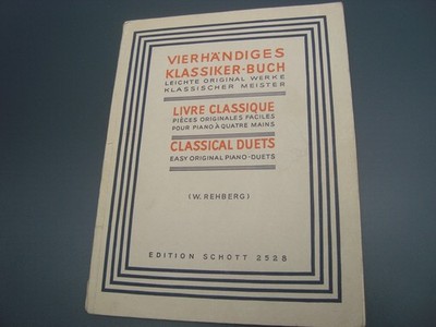 Klavier Notenbuch Vierhändiges Klassiker-Buch-Leichte Original Werke Schott 2528