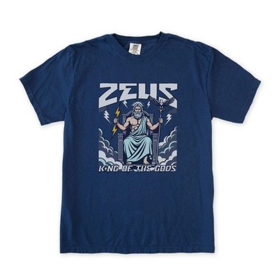 Zeus King of the Gods Greek Mythology T-Shirt Lightning Eagle Graphic Tee | V1