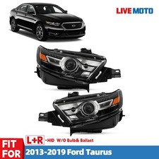 Hidxenon Headlight For 2013-2019 Ford Taurus Wo Bulb Black Leftright Pair