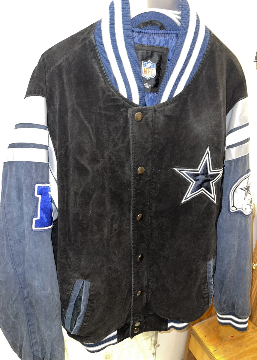 Vintage NFL Dallas Cowboys Suede Leather Jacket Size Medium HTF