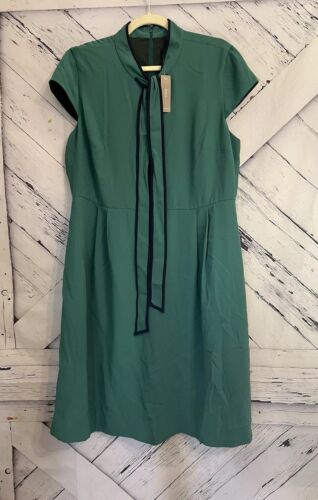 JCrew 158 $ Kleid mit Bindeband in 365 Krepp Gr. 16 Alpine Meadow J2557 - Bild 5 von 13