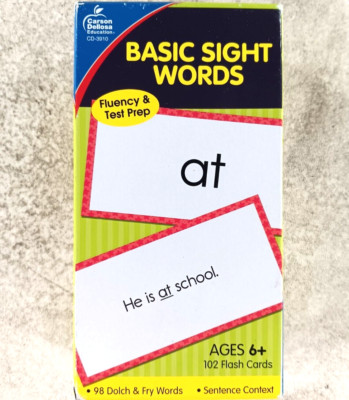Basic Sight Worlds Fluency & Test Prep Ages 6+ 102 Flash Cards by Carson Dellosa
