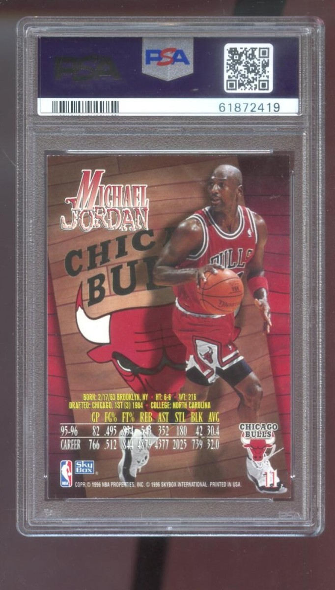 1996-97 Skybox Z-Force #11 Michael Jordan PSA 8 Graded Card NBA 96