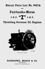 Fairbanks Morse 3-6HP Z  Style C  Parts List  No 9417A (please read description)