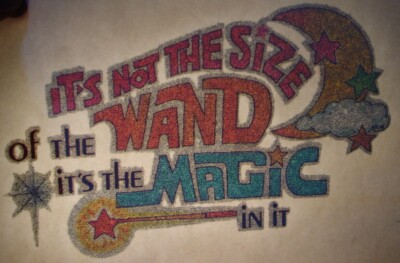 #ad #ad IT#x27;S NOT THE SIZE OF THE WAND 1970#x27;s VINTAGE FUNNY MAGIC IRON ON TRANSFER B 4 $14.95