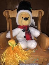 DISNEY MOUSEKETOYS WINNIE THE POOH SNOWMAN 8" PLUSH BEAN BAG