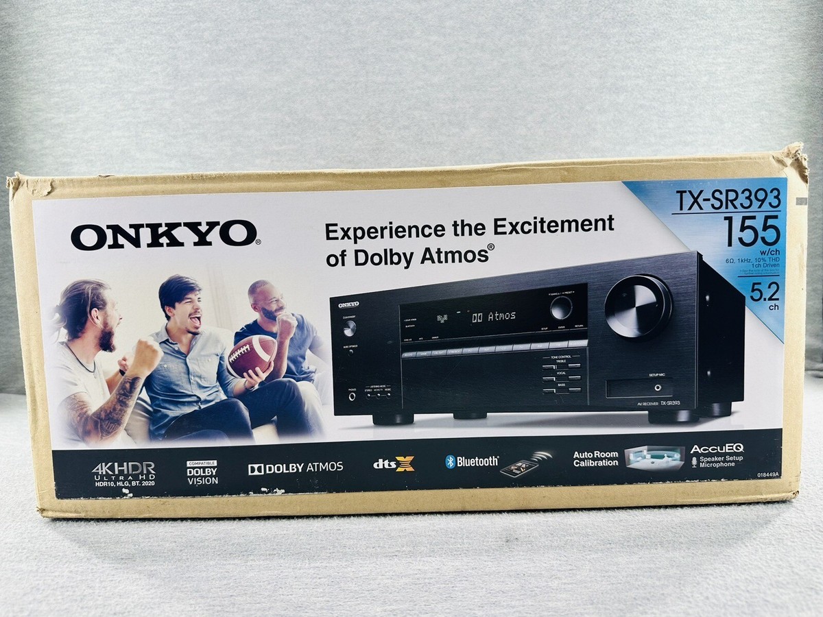 未使用展示品　Onkyo 5.2 Ch AVレシーバー TX-SR393 ONKYO TX-SR393 5.2 - Channel A/V Receiver Ultra HD Dolby Atmos FOR