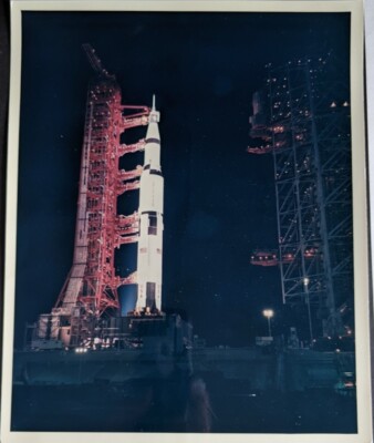 NASA Apollo 4 Photo SA-501 First uncrewed  test flight Saturn V Purple Stamp 