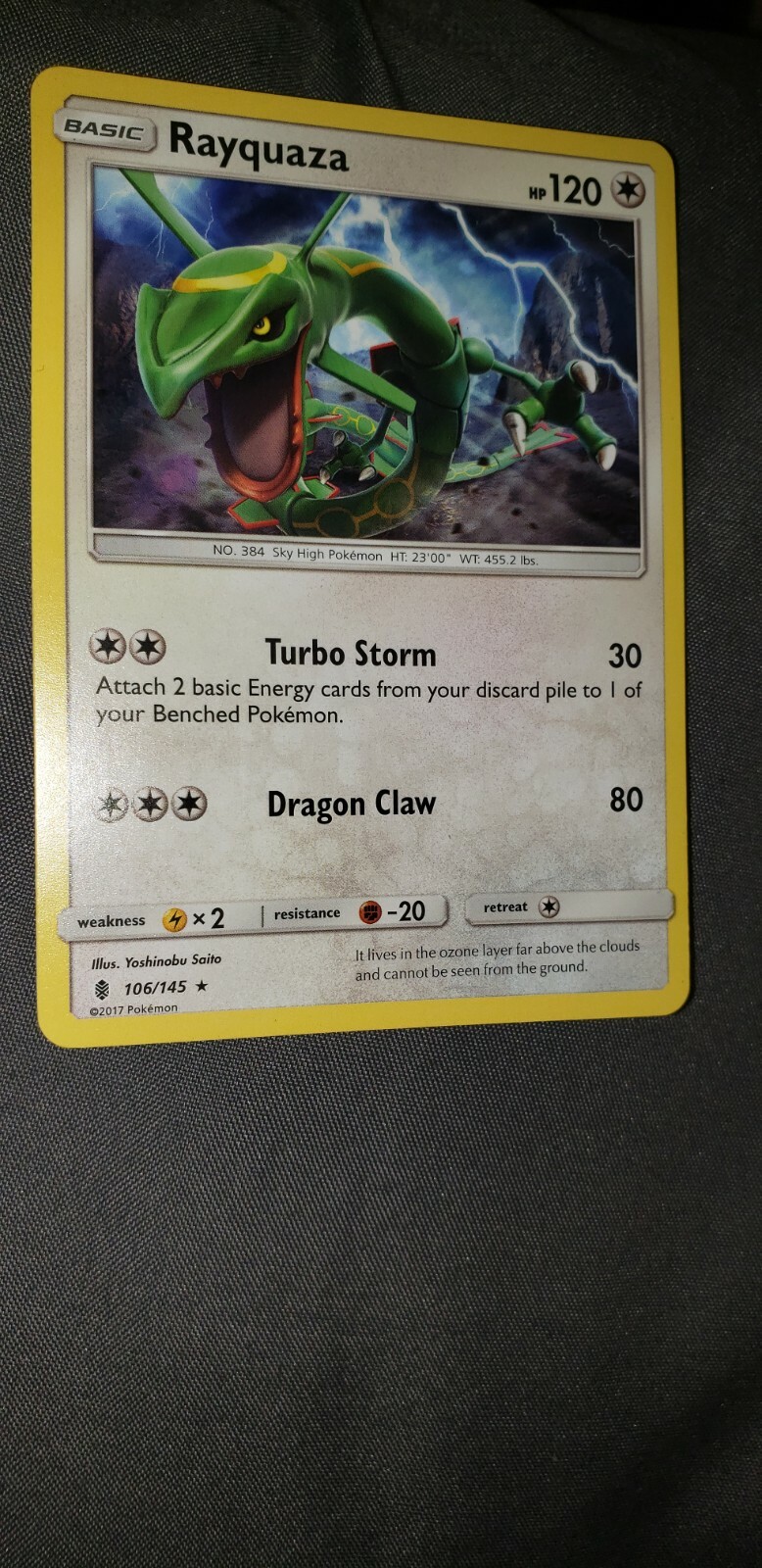 Pokemon Card - Sun & Moon Guardians Rising 106/145 - RAYQUAZA - NM/Mint