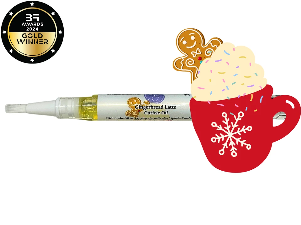 NAILS BY CERIANN Gingerbread Latte Cuticle Oil. Natural Ingredients Vegan. UK Made. Award Winning