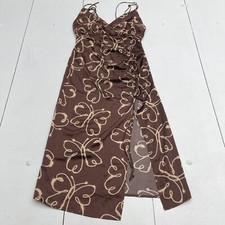 Urban Outfitters Brown Butterfly Slip Dress Women’s Size Small Defective 