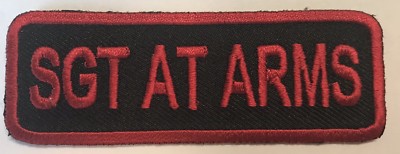 Sgt Grumpy Patch SGT AT ARMS Embroidered Vest Funny Rude Patch BLACK & RED | eBay