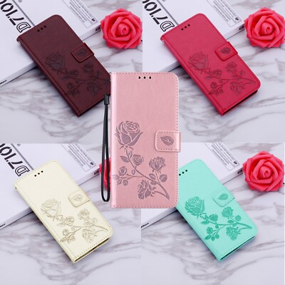 Rose Pattern Flip Wallet Case For Samsung Galaxy S25 S24 S23 S22 S21 S20FE Ultra