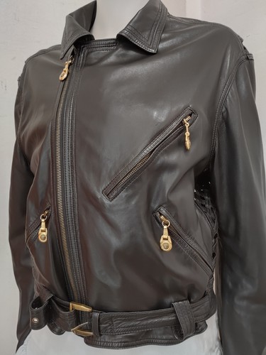 Gianni Versace Vintage Black Lambskin 
