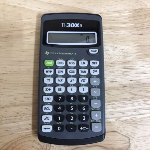 Texas Instruments TI-30Xa Calculator Tested Works with Cover and Cheat Sheet - Afbeelding 1 van 10