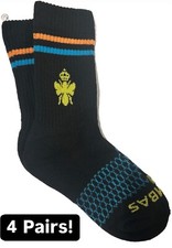LOT OF 4 Pairs NWT Bombas Youth Black Calf Socks Extra Small X-Small kids/teens