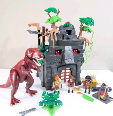 Playmobil 9429 Explorers Hidden Temple Set With T-Rex Near Complete