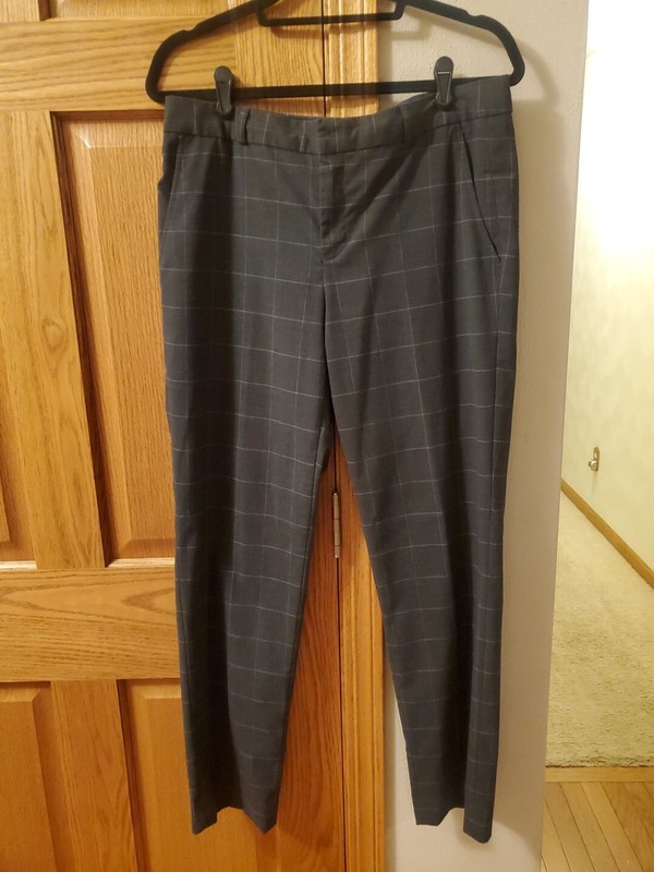Banana Republic Women's Professional Dress Pants Size 10 Gray Plaid Ryan Fit 