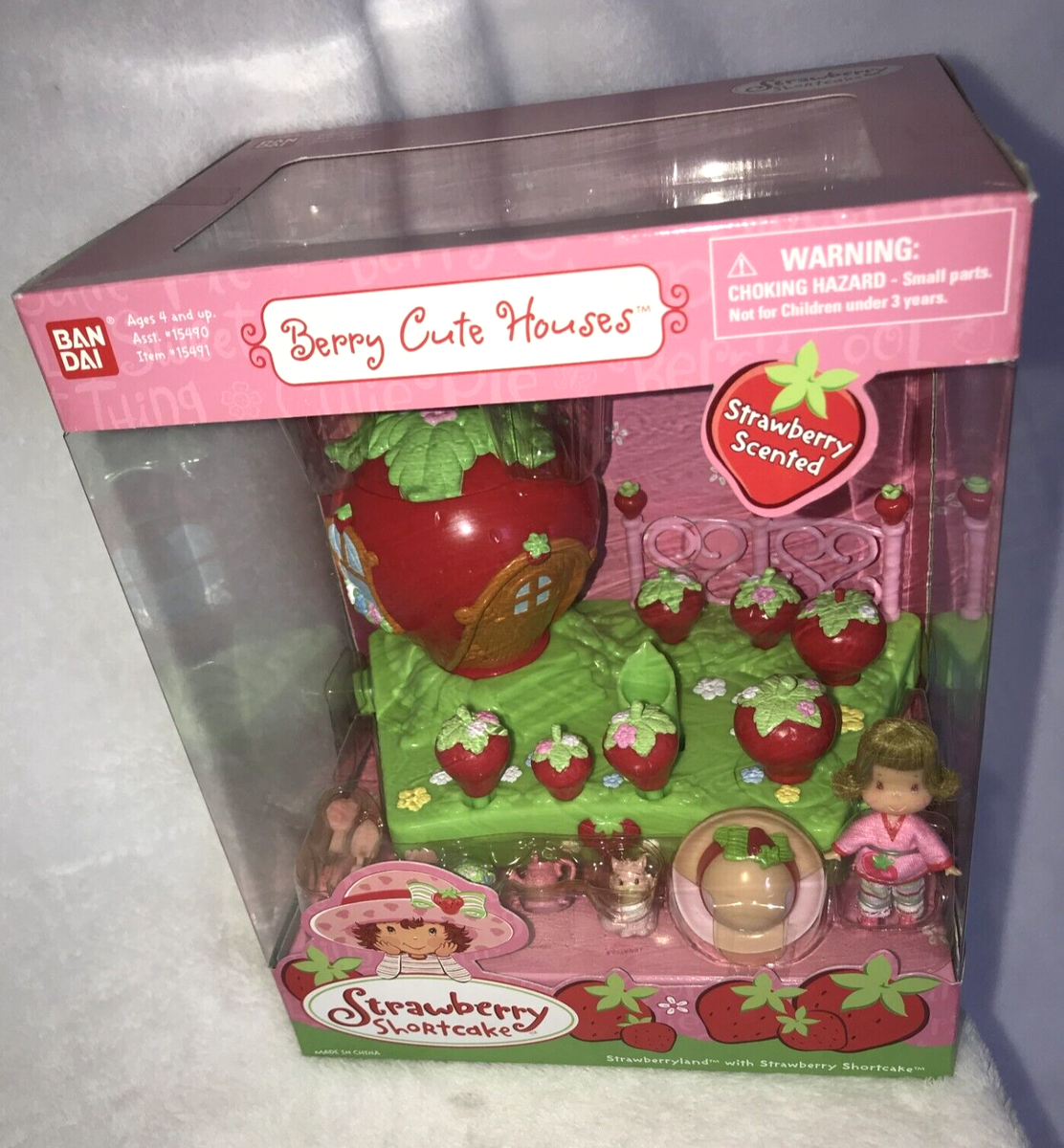 strawberry shortcake2002置物 New BanDai 2002 Strawberry Shortcake Berry Cute Houses Strawberry