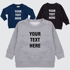 Personalised Baby/Toddler Custom Text Pullover Long Sleeve Crew Neck Sweatshirt