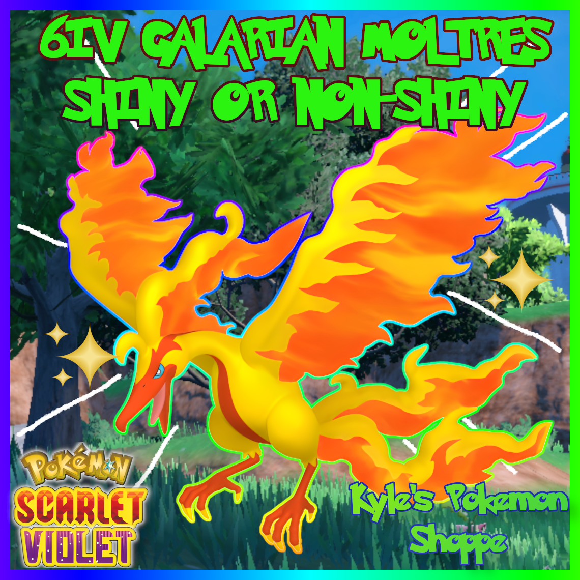 Shiny Galarian Moltres - 6IV - Weakness Policy - Pokemon Scarlet & Violet