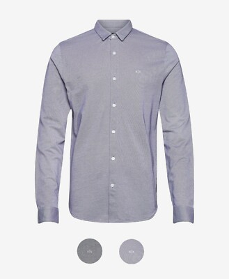 A|X Armani Exchange Men's Slim-Fit Jacquard Long-Sleeve Shirt | eBay