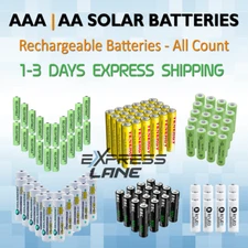 Solar Battery Rechargeable AA or AAA Ni-MH / Ni-Cd Garden Outdoor Light lot Fast