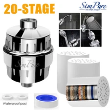 20-Stages Shower Head Filter for Hard Water and Chlorine Removal with Filters