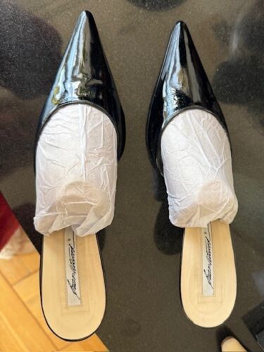 Brian Atwood Black Soft Leather stiletto mules, Size 41, US 10-10.5, worn once