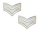 Police Sergeant Stripes Chevrons (METAL) Epaulettes Sgt Rank Officer Cop
