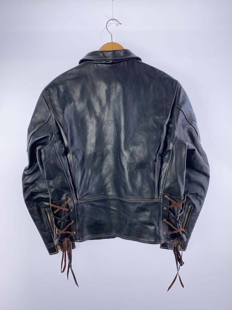 Black Solid 40 Single Horse Leather Jacket by The… - image 2