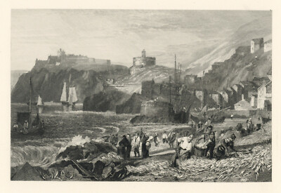 J M W Turner Gravur, Frühes 19. Jahrhundert ''St. Mawes, Cornwall''