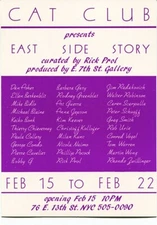 East Village Art Gallery Exhibition Card/Announcement "East Side Story" 1984