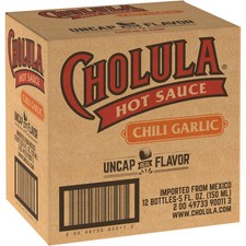 Cholula Hot Sauce, Chili Garlic, Kosher, 5 Fluid Ounce Pack of 12