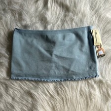 No Boundaries Seamless Wirefree Bandeau Women Size Large Blue Strapless Bra