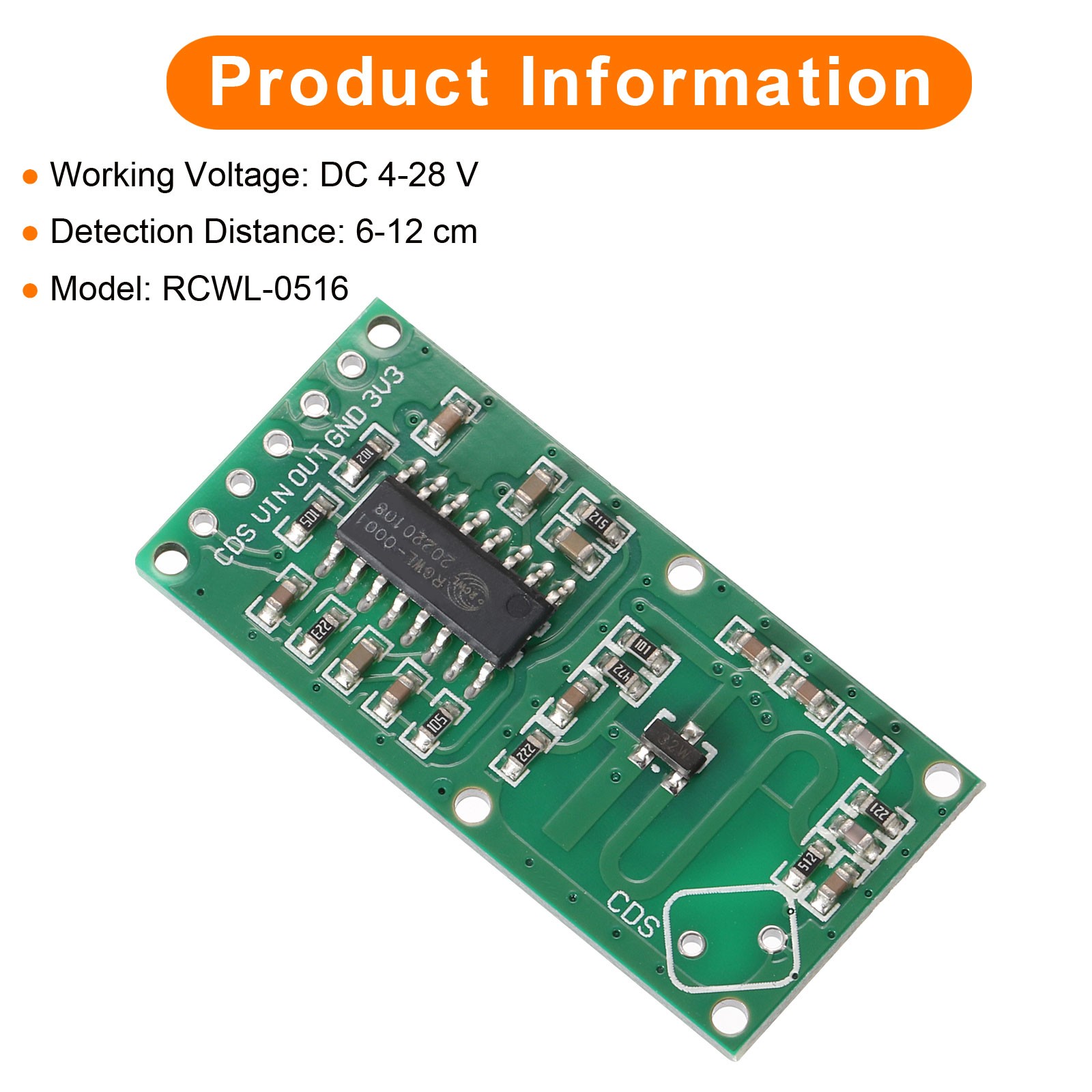 10Pcs Ultrasonic Module Distance Sensor RCWL-0516 High Precision Measuring Green
