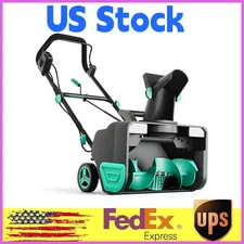 20"Corded Electric Snow Blower w/Dual LED Lights 180°Chute for 25FT Throw Distan