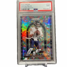 Justin Fields 2021 Panini Prizm Stained Glass Rookie PSA9 MINT•RC•CASE HIT