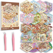 20 Sets DIY 3D Sticker Scene Collection Book for Kids Adults Cute Make Your Own